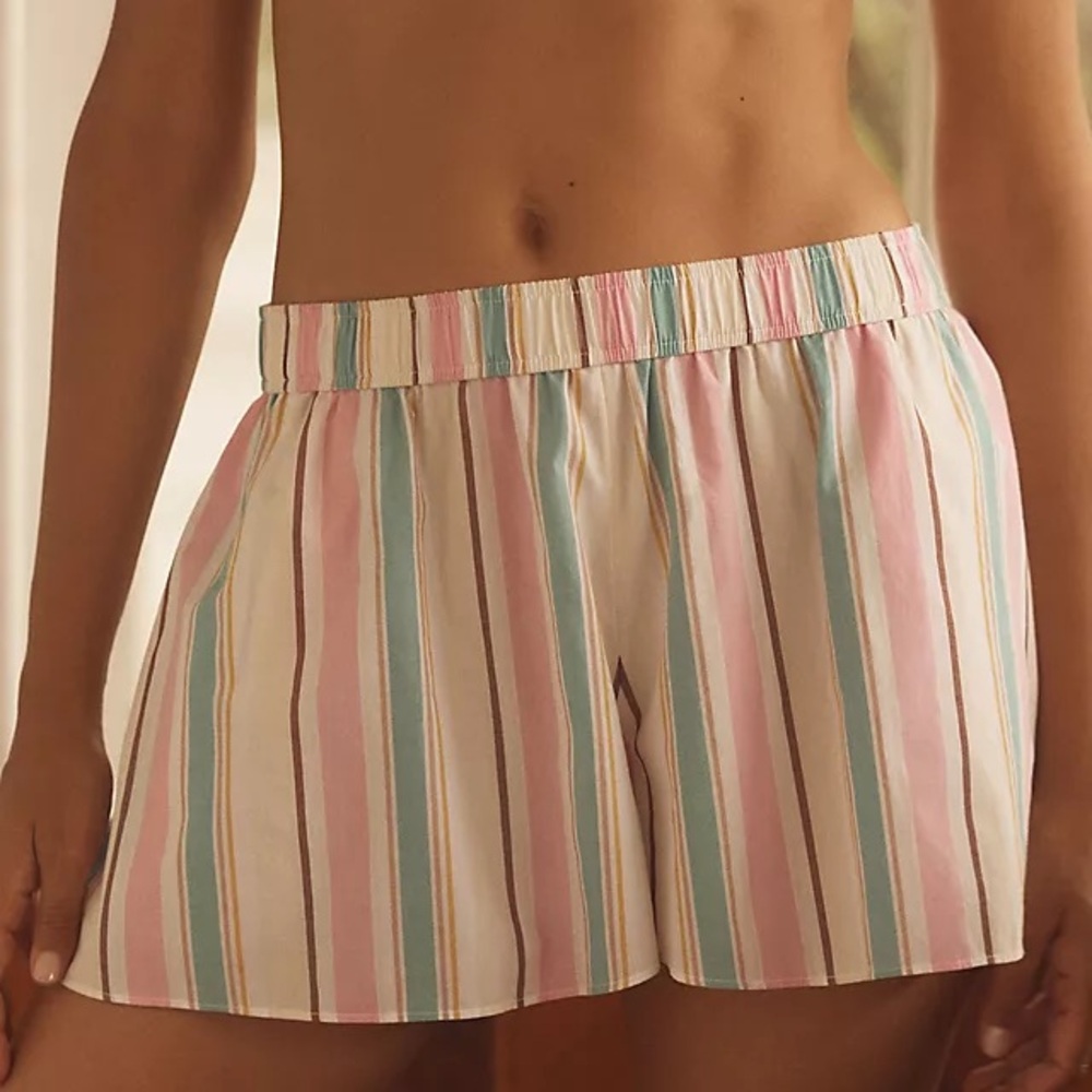 Anthropologie’s LyreBird Multicolor Striped Pajama Shorts